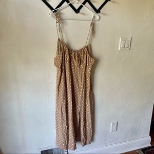 Never worn Taupe H&M Divided spaghetti strap Polka Dot Dress